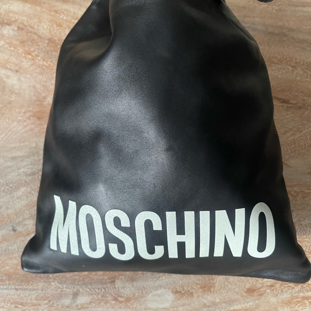 Moschino Black Leather Clutch